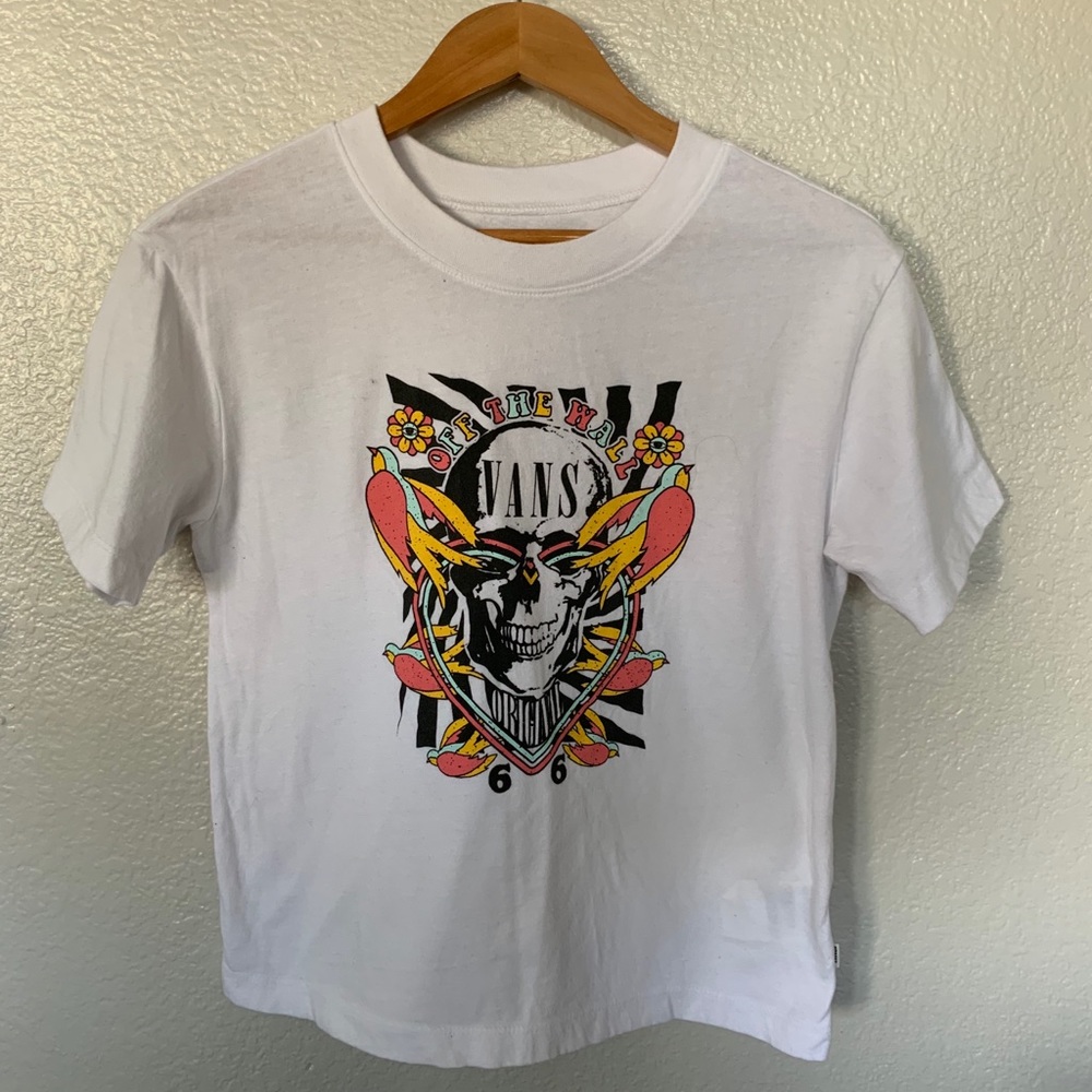 Vans white skull Tee